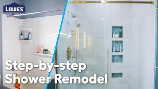 How to Convert a Tub Surround to a Walk in Shower  Blending How tos [upl. by Ertha]