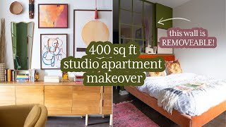 Studio Apartment Makeover With ZERO Closets and Storage [upl. by Efrem]