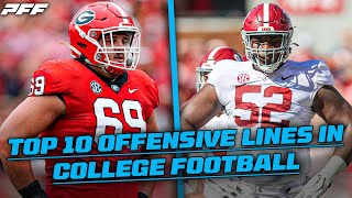 Top10 Offensive Lines in College Football Alabama Georgia amp more [upl. by Nnayar]