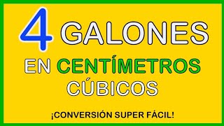 🔥 Cómo convertir 4 Galones en Centímetros Cúbicos ✨️ Conversión de GALONES a cm³ SUPER FÁCIL [upl. by Dominik658]