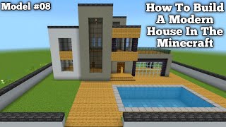 MINECRAFT  How To Build A Modern House In The Minecraft  modern house Model 08 [upl. by Sanjay]