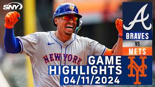 Mets vs Braves 041124  NY Mets Highlights  SNY [upl. by Redwine953]