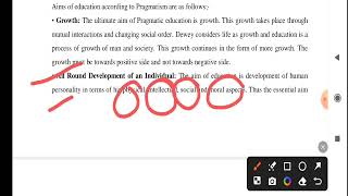 PRAGMATISM AND AIMS OF EDUCATION BG 1ST SEMESTER EDUCATION [upl. by Aryaz20]