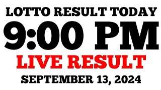 Lotto Result Today 9PM Draw September 13 2024 PCSO LIVE Result [upl. by Ryder]