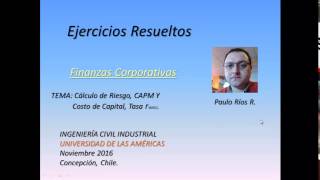 Ejercicios Resueltos CAPM Tasa r wacc y Betas Finanzas Corporativas [upl. by Territus]