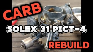 VW aircooled Solex 31 Pict  4 Carburettor rebuild [upl. by Aillij806]