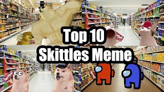 Skittles Meme Pop Cat Among Us Doge Top 10 PewPow Meme [upl. by Micah]