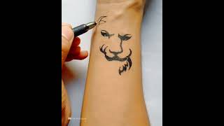 Lion Tattoo With Pen  lion tattoo [upl. by Gherardo763]