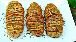 HASSELBACK POTATOES Recipe  How to make Crispy Good Baked Potatoes [upl. by Llecrep702]