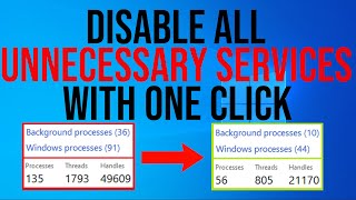 Disable ALL Unnecessary Services WITH ONE CLICK  Increase Performance and Privacy [upl. by Enihpled]