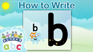 officialalphablocks  Learn How to Write the Letter B  Bouncy Line  How to Write App [upl. by Nomde349]