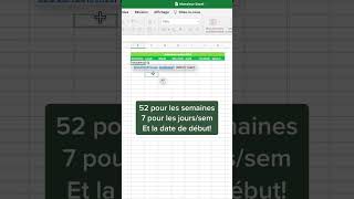 Comment créer un calendrier sur Excel raccourci astuceexcel excelfrancais [upl. by Ateval]