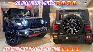 Mahindra THAR 2023 Modified🔥  NEW THAR with 22 Inch Alloys  New Mahindra THAR 2023 Modification [upl. by Suehtomit]