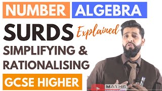 Simplifying and Rationalising Surds Explained  GCSE Maths 9 1  AS Level [upl. by Hyacinth333]