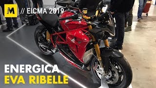 Energica Eva Ribelle a EICMA 2019 ENGLISH SUB [upl. by Delorenzo623]