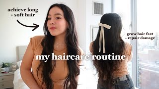 MY HAIRCARE ROUTINE FOR LONG  HEALTHY HAIR🚿🧖‍♀️ grow your hair faster amp repair damaged hair [upl. by Eidurt]