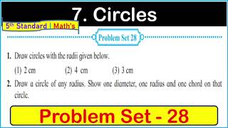 Problem set 28 Class 5th Maths Circles  Problem set 28 Circles Chapter 7 5th standard Maths [upl. by Lotta169]