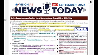 19 September 2024 DAILY CURRENT AFFAIRS VISION IAS NEWS THE HINDU INDIAN EXPRESS PIB [upl. by Quentin]