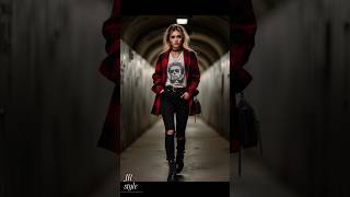 Top Autumn Street Fashion Trend 2024 Black Skinny Jeans amp Oversized Plaid Blazer with Edgy Vibes [upl. by Pihc]