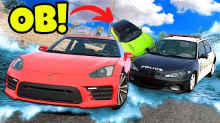 Escape the Flood But Its During a Police Chase in BeamNG Drive Mods [upl. by Burwell]