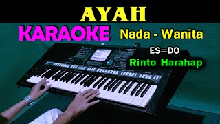 AYAH  Rinto Harahap  KARAOKE Nada Wanita HD [upl. by Aihsekel]