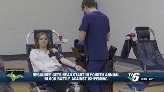 Negaunee gets head start in 4th annual Blood Battle against Ishpeming [upl. by Giguere733]