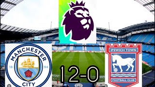 FC24 Premier League 202425  Manchester City vs Ipswich Town 120 all goals gaming fc24 [upl. by Meill]