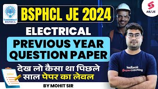 BSPHCL JE Electrical Previous Year Questions  BSPHCL JE Recruitment 2024  Electrical By Mohit Sir [upl. by Viglione]