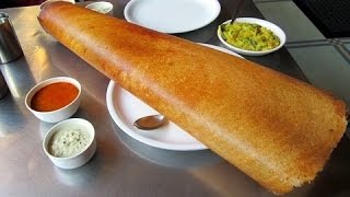 PAPER DOSA INDIAN FOOD HUGE PAPER DOSA MADE IN AN INDIAN FOOD RESTAURANT [upl. by Ecaj496]