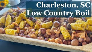 Low Country Boil Charleston SC Wedding Rehearsal Dinner  Best Charleston Food [upl. by Naujad]