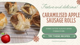 Festive Caramilised apple sausage rolls full recepie [upl. by Ayarahs]