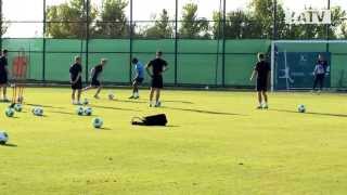 Shots goals and saves England U20s shooting practice at World Cup in Turkey [upl. by Ennovyhs]