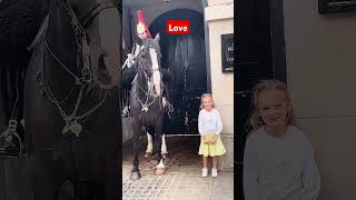 Lovely moment king guard horse horse royalhorseguard horseguard tourist [upl. by Cuthburt]