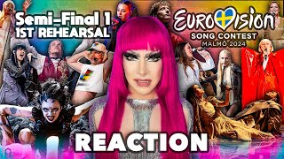 Reacting to Eurovision 2024 SemiFinal 1 First Rehearsals [upl. by Power582]