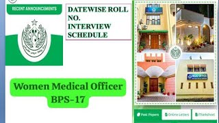 Interview Schedule II Women Medical Officer BPS17 lI Health Department II SPSC Updatewomen [upl. by Winton]