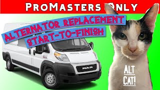 Ram Promaster Alternator Replacement Start to Finish Includes UPGRADE DIY Promasters Only [upl. by Caylor]