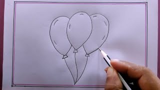 how to draw balloon easyballoon drawing [upl. by Luhe]