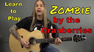 Zombie  The Cranberries  Guitar Tab lesson with chords [upl. by Perrins]