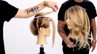 Butterfly Layered Haircut Tutorial Using Only 3 Ponytails  Easy To Follow [upl. by Anoik]