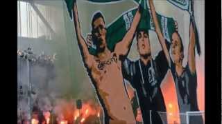 Pyroshow und Choreo Rapid Wien SK Rapid Wien vs FK Austria Wien 03 05082012 [upl. by Aillij]