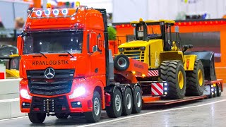 RC TRUCK SCANIA RC MAN TRUCK WHEEL LOADER TRANSPORT RC TRAIN RC HEAVY HAULAGE SCHNEIDER MAN [upl. by Ttenrag]