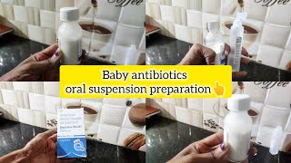 How to mix dry syrup oral suspension for baby 👶👧babytips youtube [upl. by Ynabla]