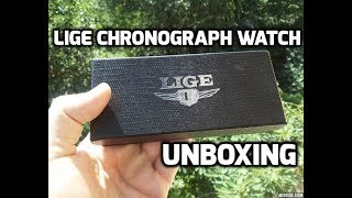 Lige Chronograph 0222  Watch Unboxing [upl. by Lessur299]