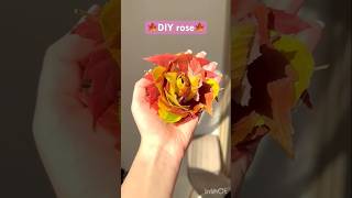 Leaf Rose diy art flowers handmade craft craft love tonniartandcraft homedecor shortvideo [upl. by Ecnesse956]