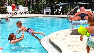 Toddler Learns How To Jump Into The Pool [upl. by Iniretake]