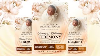 How To Design a NAMING CEREMONY INVITATION CARD in Photoshop  Step By Step Tutorial [upl. by Meill386]