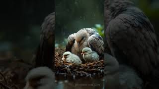 Dove Nestled In a Large Tree with Chicks mother birds pigeon dove trending [upl. by Scharaga]