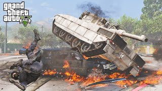 GTA 5 RHINO TANK CRASHES COMPILATION  DESTRUCTION [upl. by Htebasil]