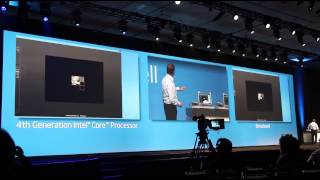 Intel demos Haswell vs Broadwell at IDF 2013 shows lower power consumption higher performance [upl. by Airal]