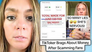 TikToker Brags About Money After Scamming Fans [upl. by Analram]